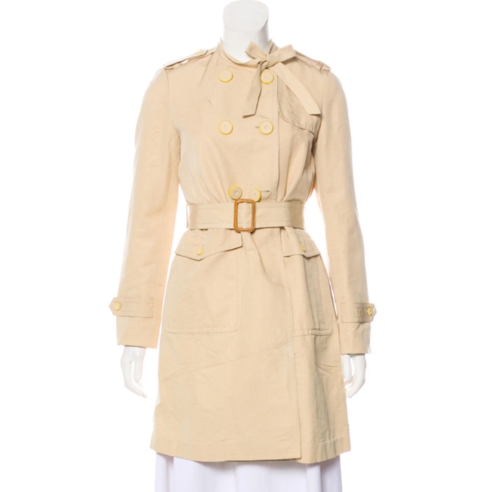 3.1 PHILLIP LIM Lightweight Classic-Khaki Trench + Belt & Ribbon Detailing US6|S